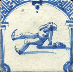 Vallende schaatser