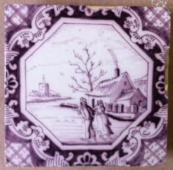 Winterlandschap met schaatsers