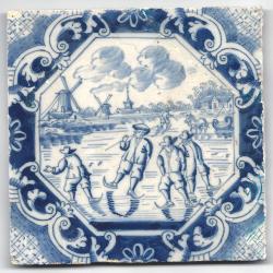 Winterlandschap met schaatsers
