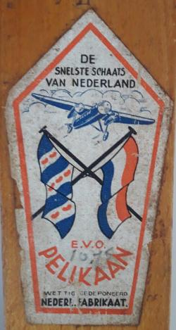 Etiket voor op schaatsen Pelikaan met e.v.o.