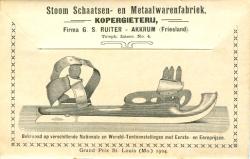 Catalogus G.S. Ruiter, Akkrum; voorzijde dichtgevouwen, 39 modellen