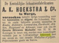 Advertentie A.K.Hoekstra&Co Warga