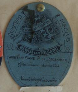 Bewijs van toegang 1894-1895 dame of jongenheer, geintroduceerd