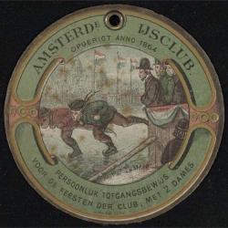 Diploma, Toegangsbewijs met 2 dames 1876