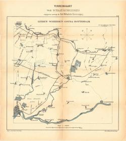 Terreinkaart voor schaatsenrijders Leiden – Woerden – Gouda - Rotterdam (1894)
