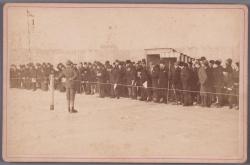 Hardrijderij op het IJsclubterrein (Museumplein) op 7 januari 1891