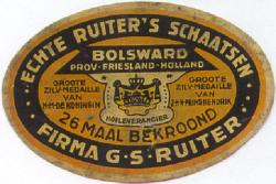 Etiket voor schaatsen G.S.Ruiter Bolsward