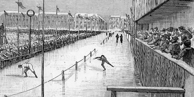 Hardrijden op het Museumplein Amsterdam 1888