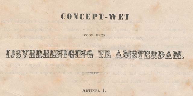 Statuten, concept-wet oprichting Amsterdamsche IJsclub 1864