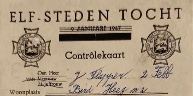 Elfstedentocht 1954, de bijzondere stempelkaart van Johannes Flapper